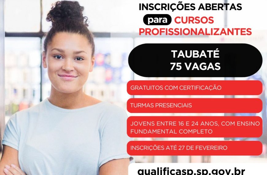 QUALIFICA SP ABRE 75 VAGAS DE CURSOS PROFISSIONALIZANTES GRATUITOS